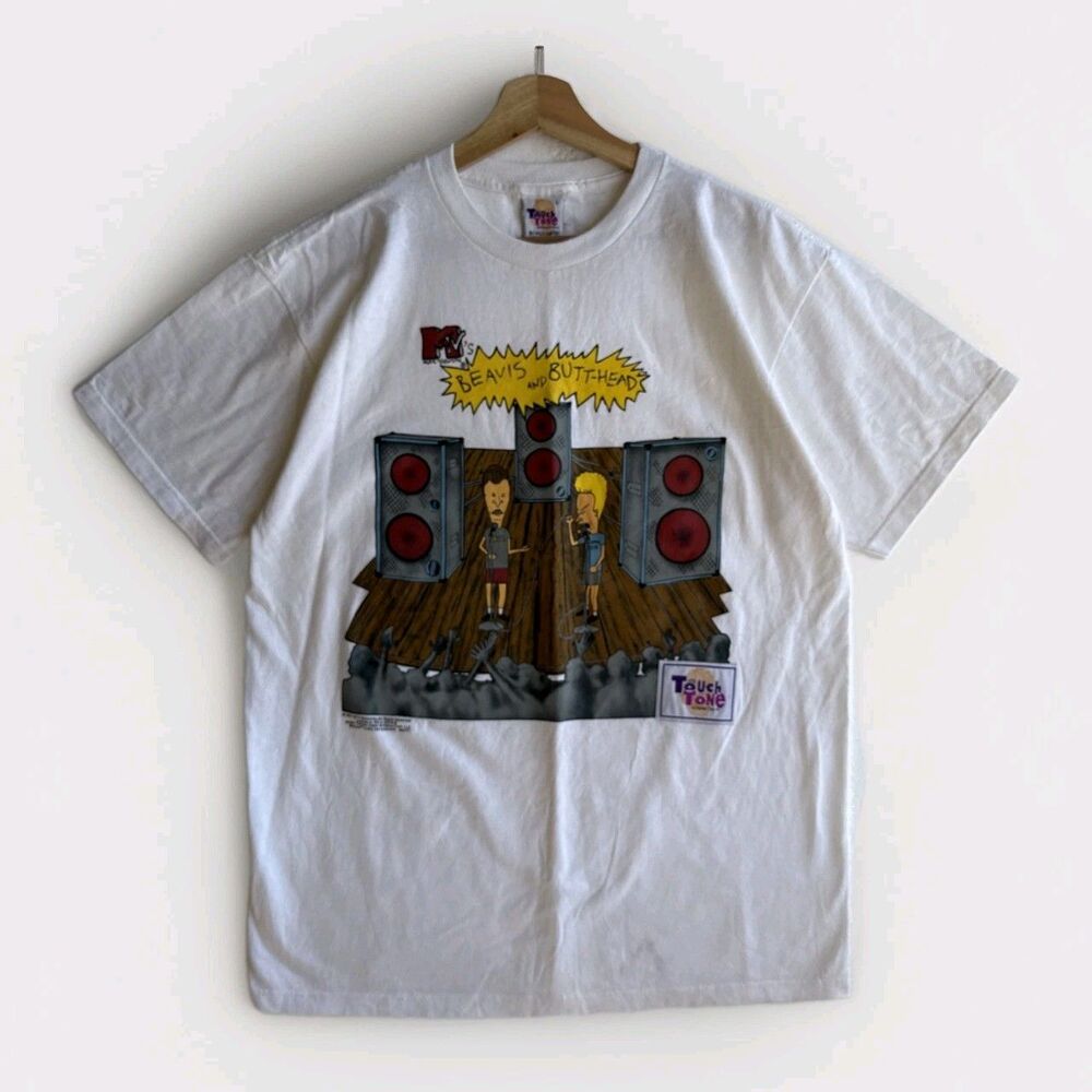 VTG 1997 Touch Tone by Wild Oats Beavis And Butt Head T-Shirt White Men's Large
